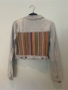 life in progress Light Blue Cropped Denim Jacket